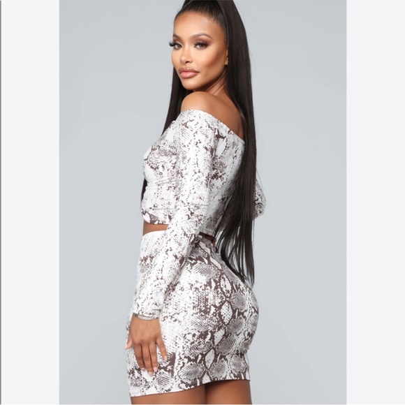 Fashion Nova Snake Skirt Set - Picture 2 of 5